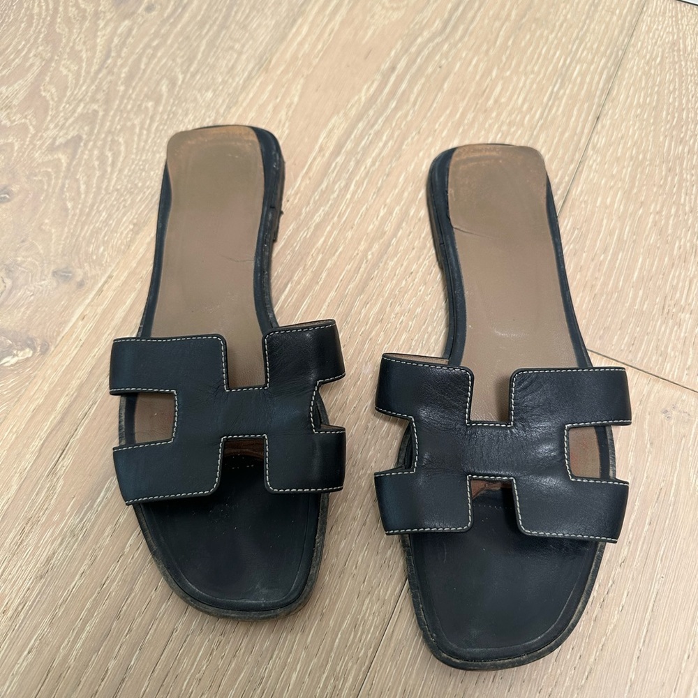 Hermes Oran Sandal - Black size 38 - used